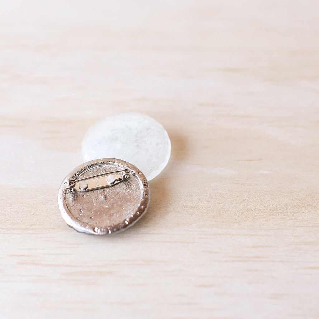 Coin Brooch - White
