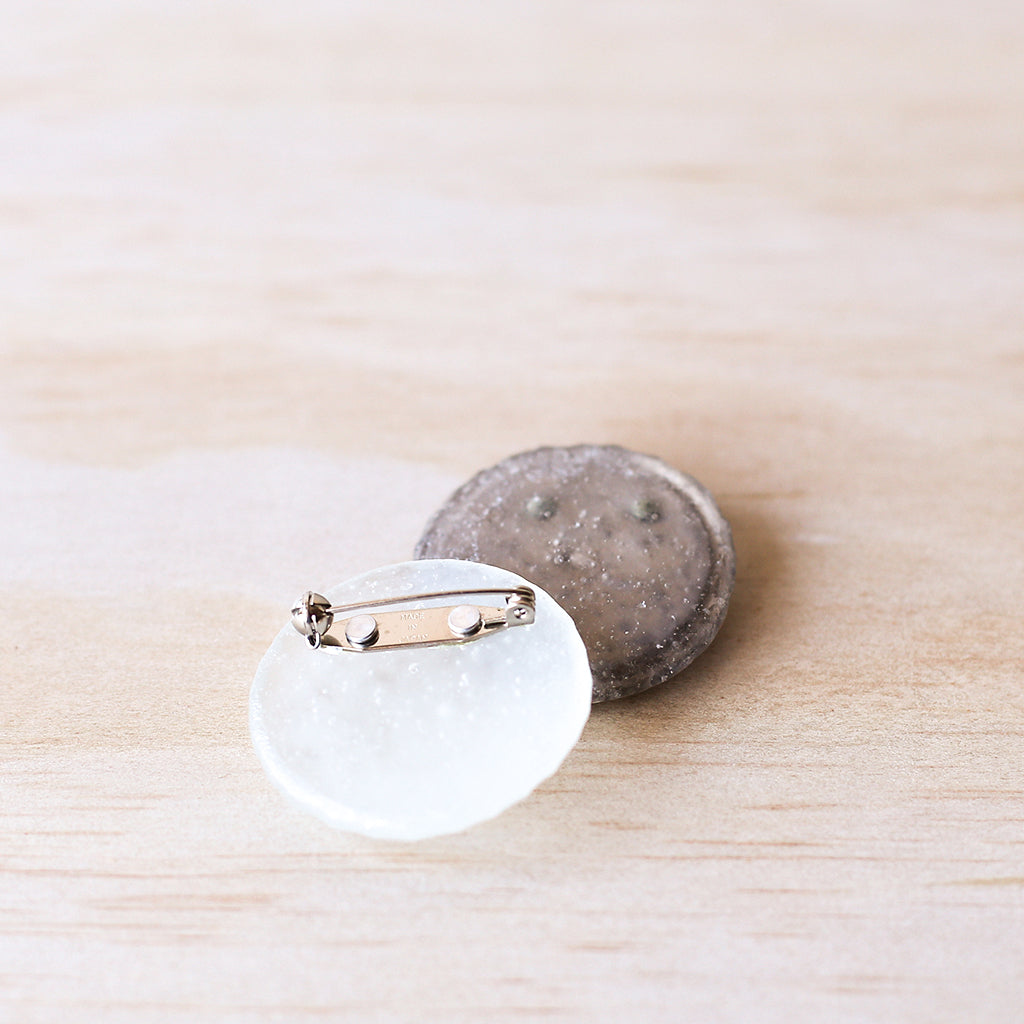 Coin Brooch - White