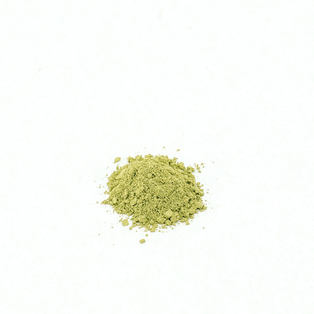 Close up of Japanese certified Organic Benifuuki (Powdered Green Tea) from Shizuoka, Japan