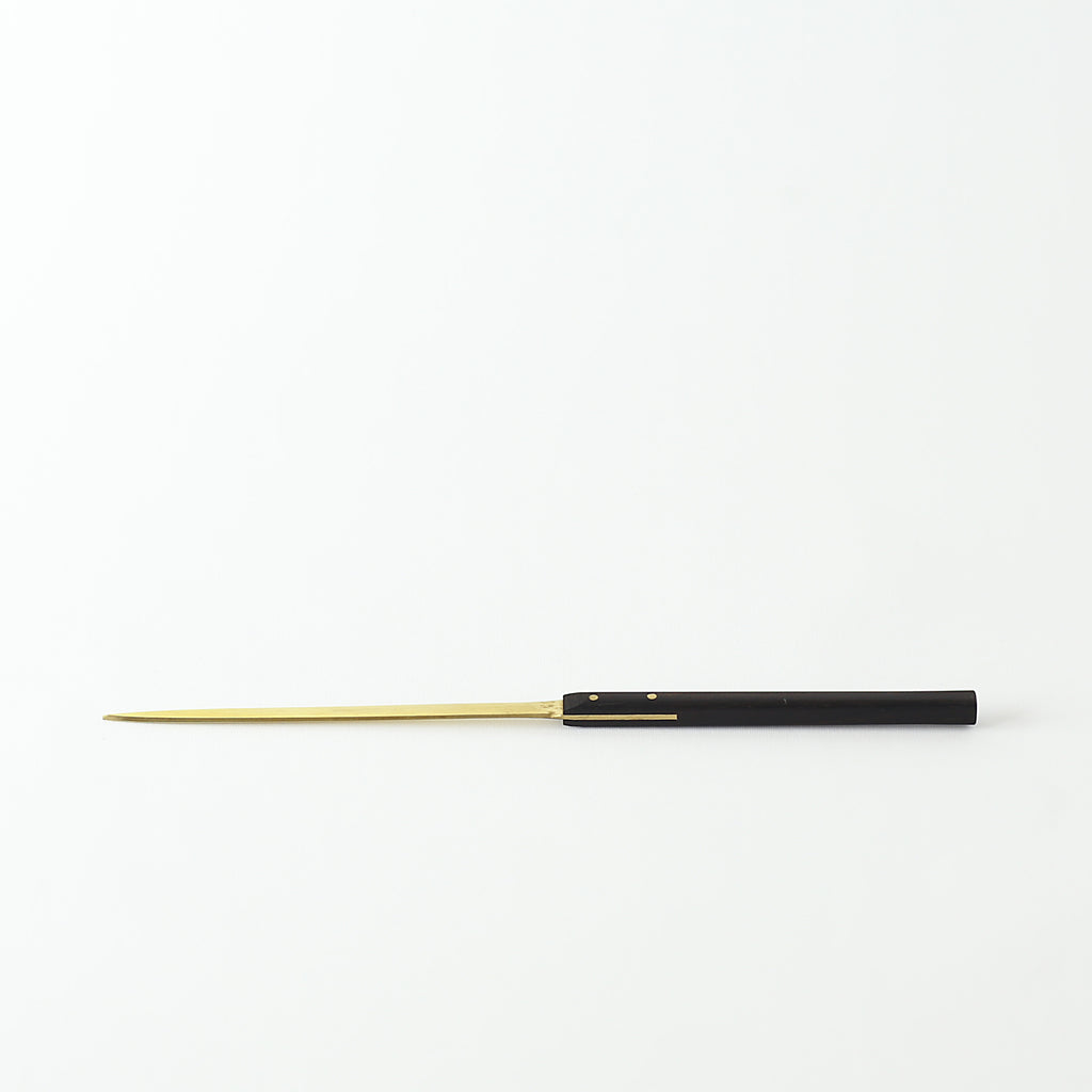 Brass Letter Opener - Black Wood Handle