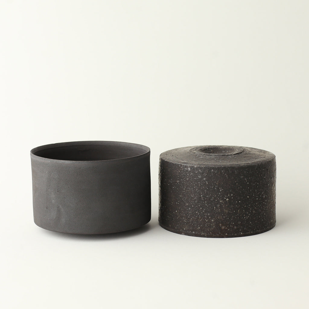 Straight Chawan Bowl - Charcoal
