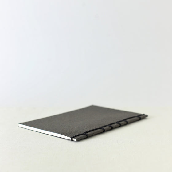 Japanese notebook, Handmade, Handcrafted, Paper, Bamboo pulp paper, Washi, Blank pages, Charcoal colour, Beautiful Quality, Gifts, Made in Japan.
