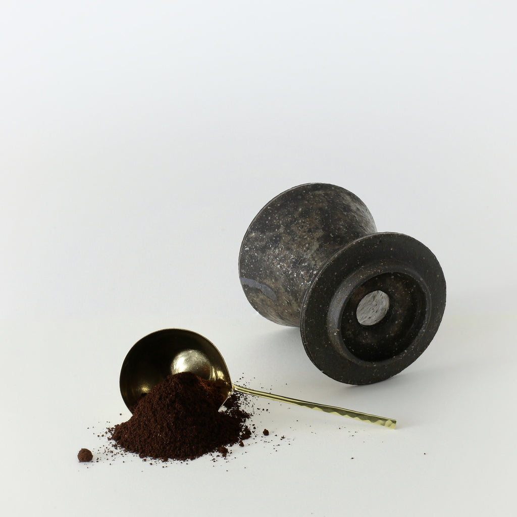 Handmade, Handcrafted, Japanese Artisan, Brassware, Brass, Coffee Measure, Ceramic, Pottery, Dripper, Homeware, Tableware, Kitchenware, Beautiful Quality, Gifts, Art, Made in Japan.