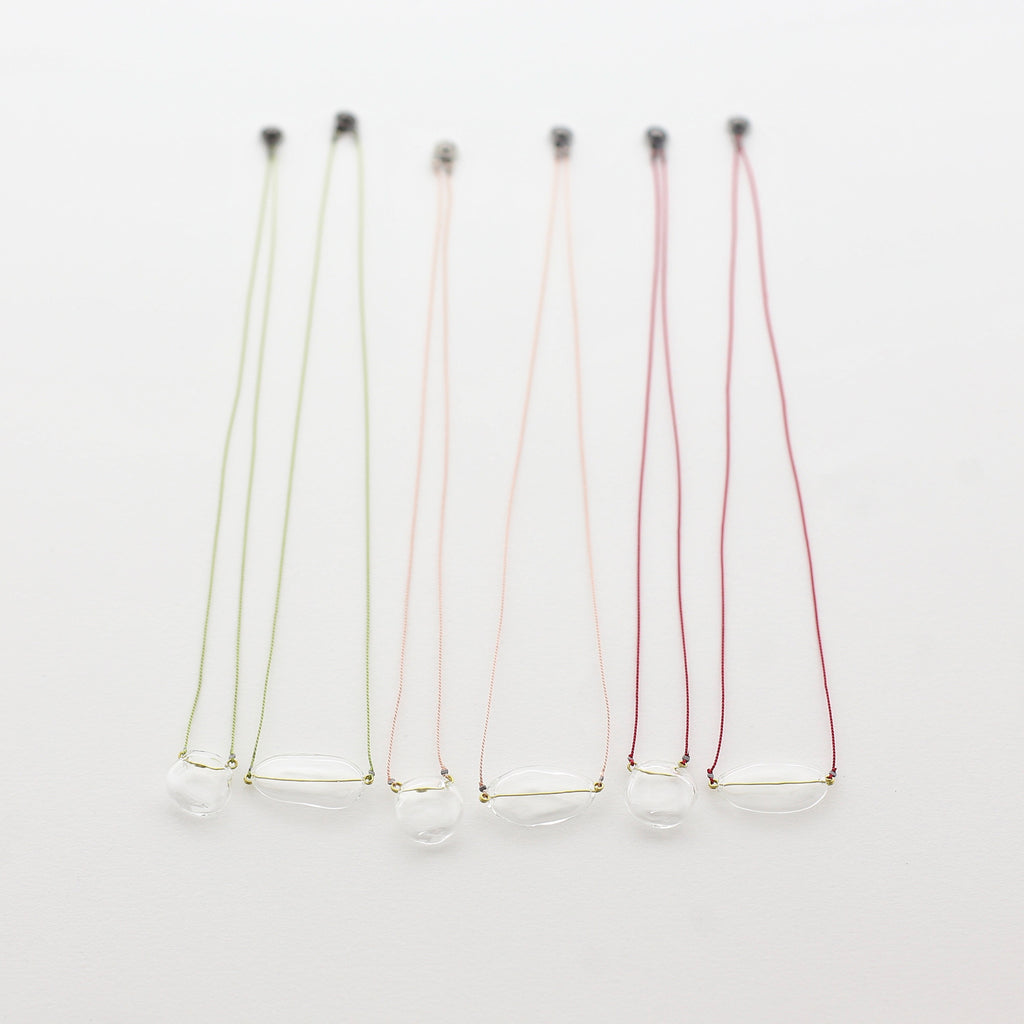 Air Bubble Pendant - Neckless with Silk Thread Made in Japan
