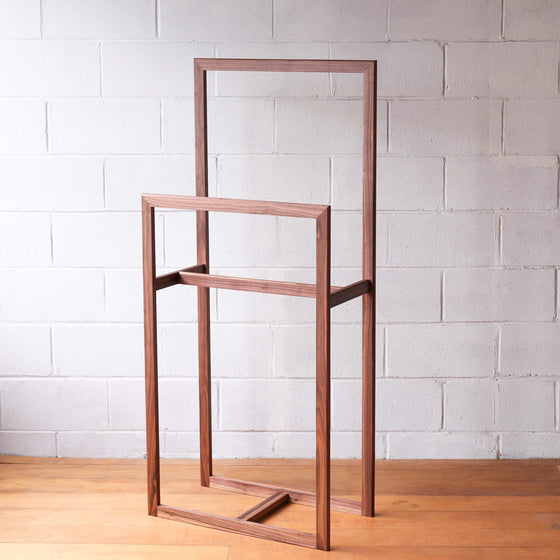 Clothes & Towel Throw Stand - Walnut